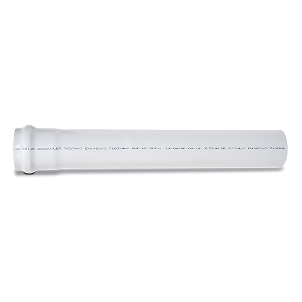 DÜZGÜNLER PVC TEMİZ SU BORUSU PN16 160 6 MT BOY