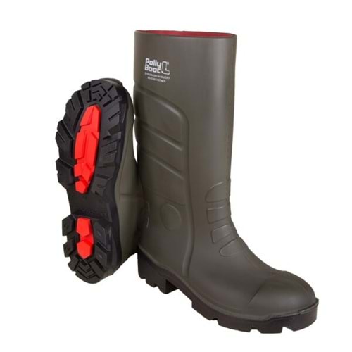 POLLY BOOT 41 NUMARA S4 UZUN HAKİ YEŞİLİ ÇELİK BURUNLU